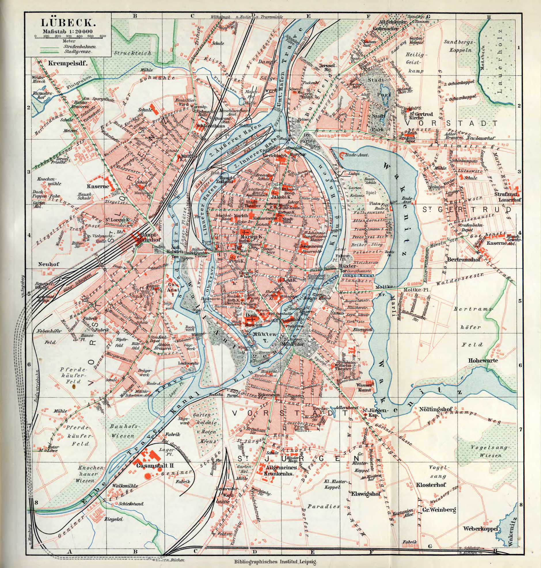 Ostende um 1900 historische alte Landkarte Stadtplan map 