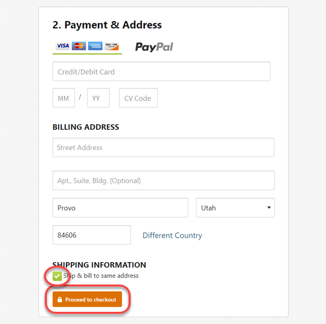 enter your payment information and billing address.
