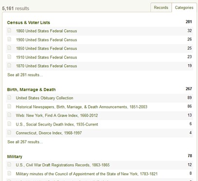 Search results with expanded spacing