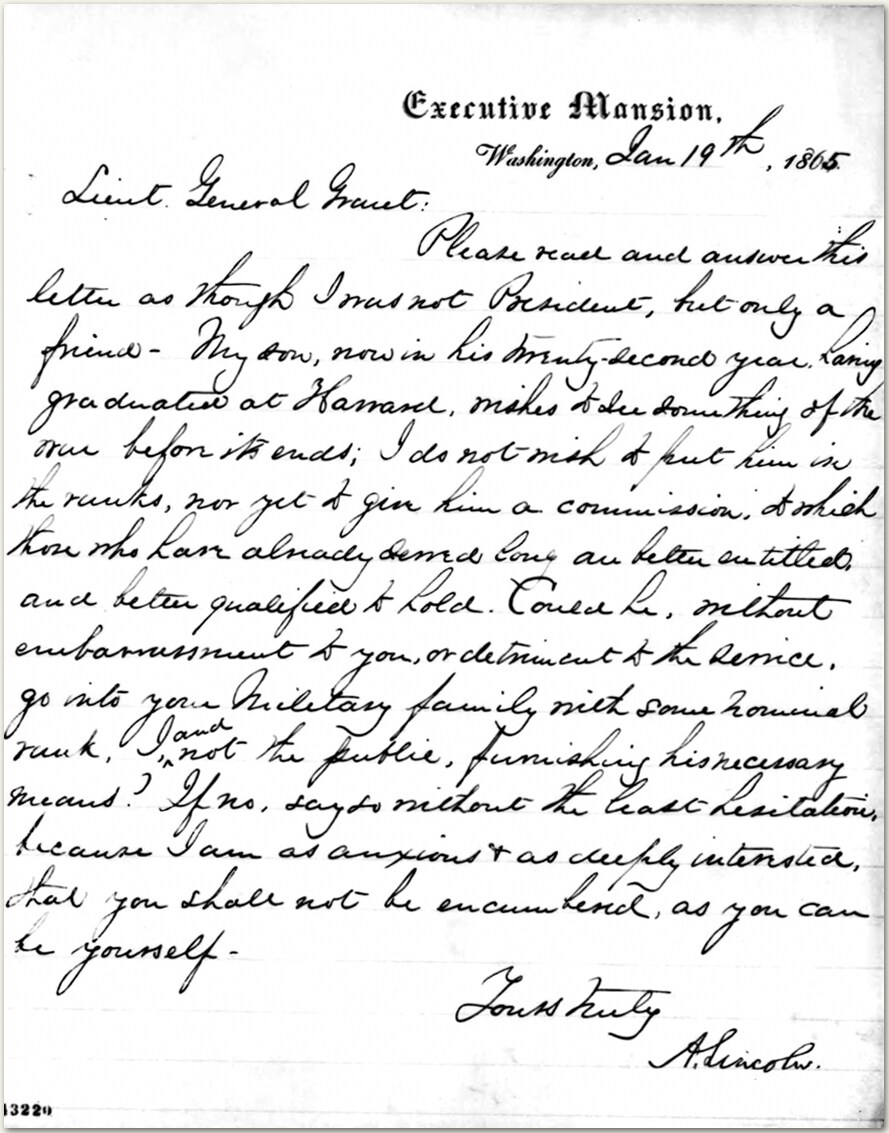 Grant Replied On January 21 1865 Suggesting He Be Made A Captain His Staff In That Capacity Robert Todd Lincoln Was Present At E Grant Replied On January 21 1865 Suggesting He Be Made A Captain His Staff In That Capacity Robert Todd Lincoln Was Present At E