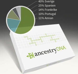 40% Sverige, 25% Spanien, 14% Frankrike, 10% Portugal, 11% Annan