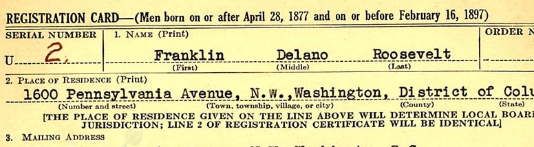 WWII fourth registration