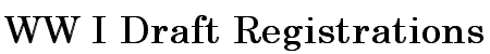 WW I Draft Registration Database