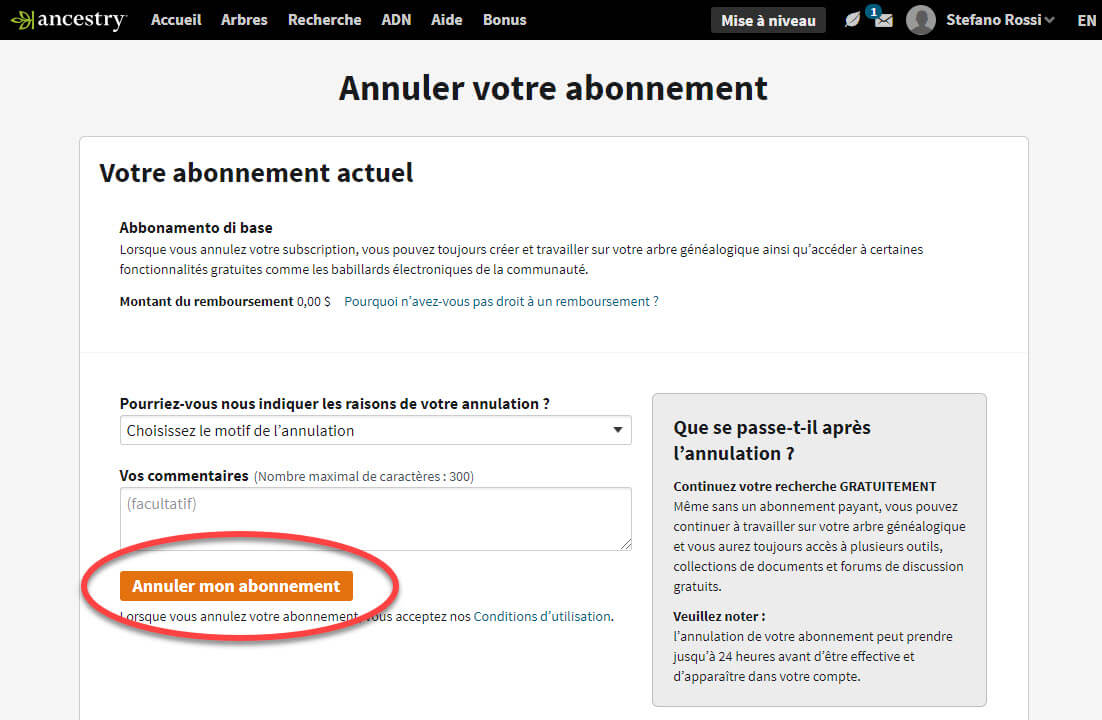 comment annuler une demande d abonnement free