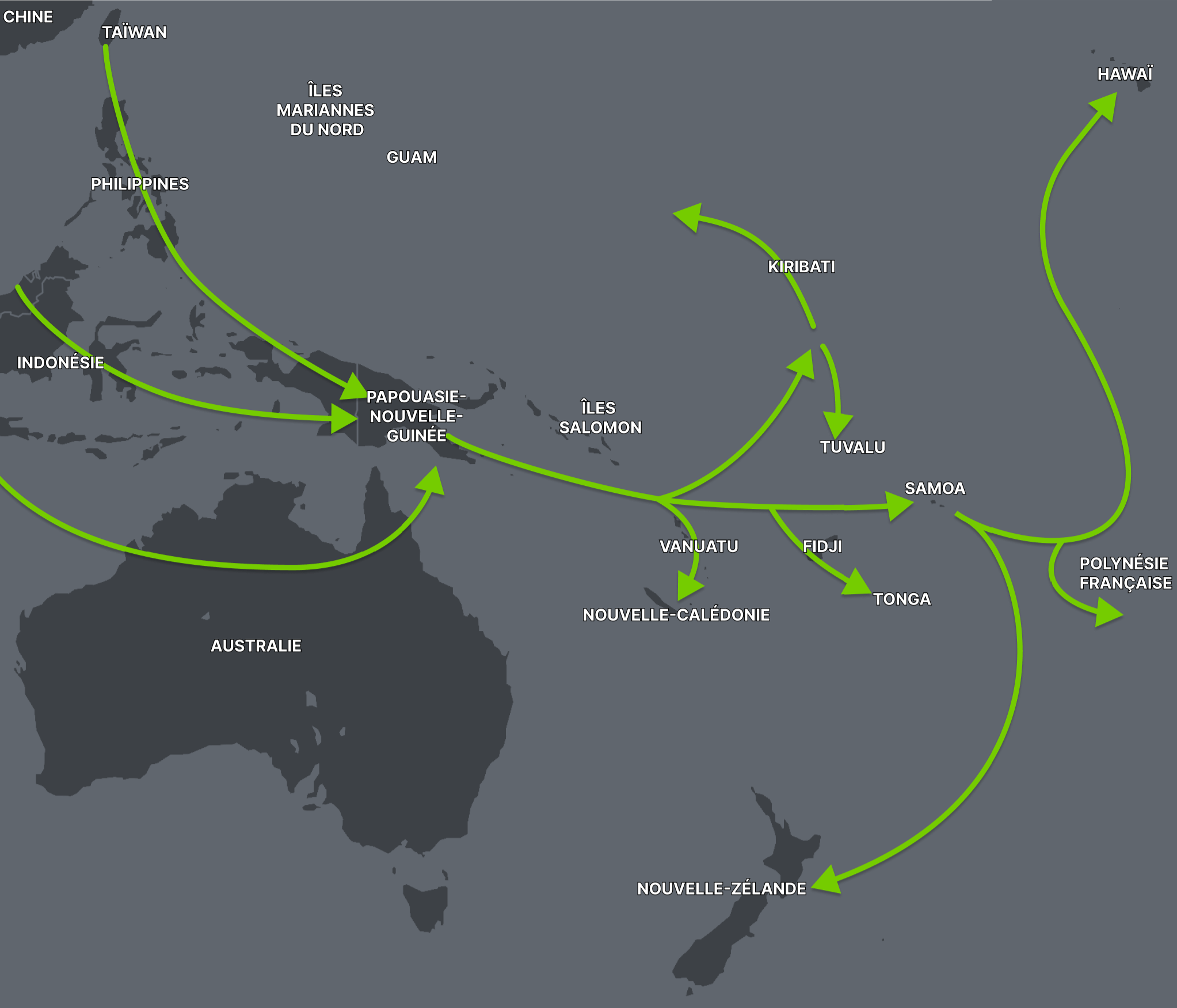 A map of possible polynesian migration