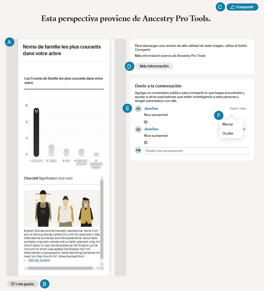 Example image of a shared tree insight page