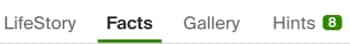 facts tab