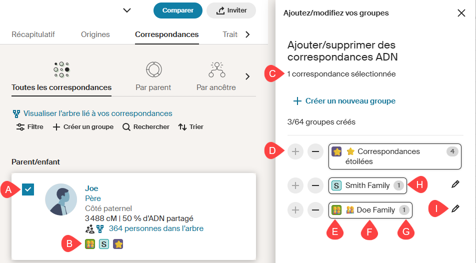 correspondances de regroupement