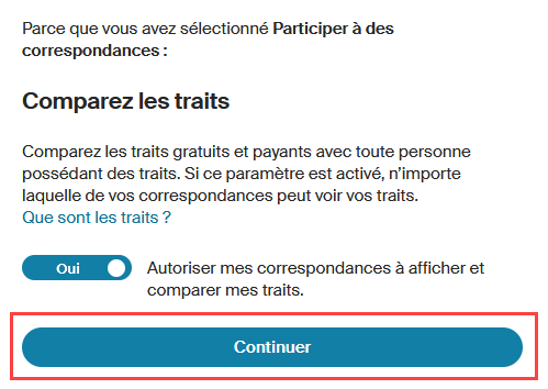 comparer les traits