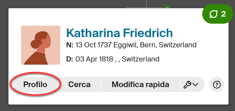 Opzioni del mio account