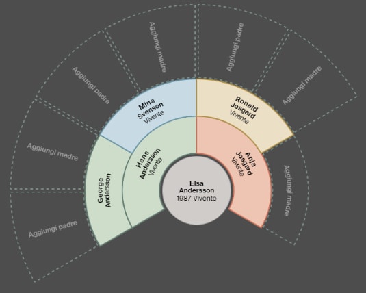 Visualizzazione grafico a ventaglio