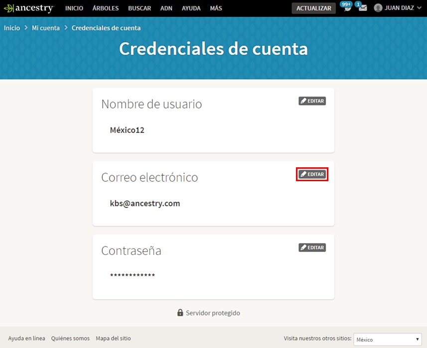 Cómo actualizar tu dirección de correo electrónico