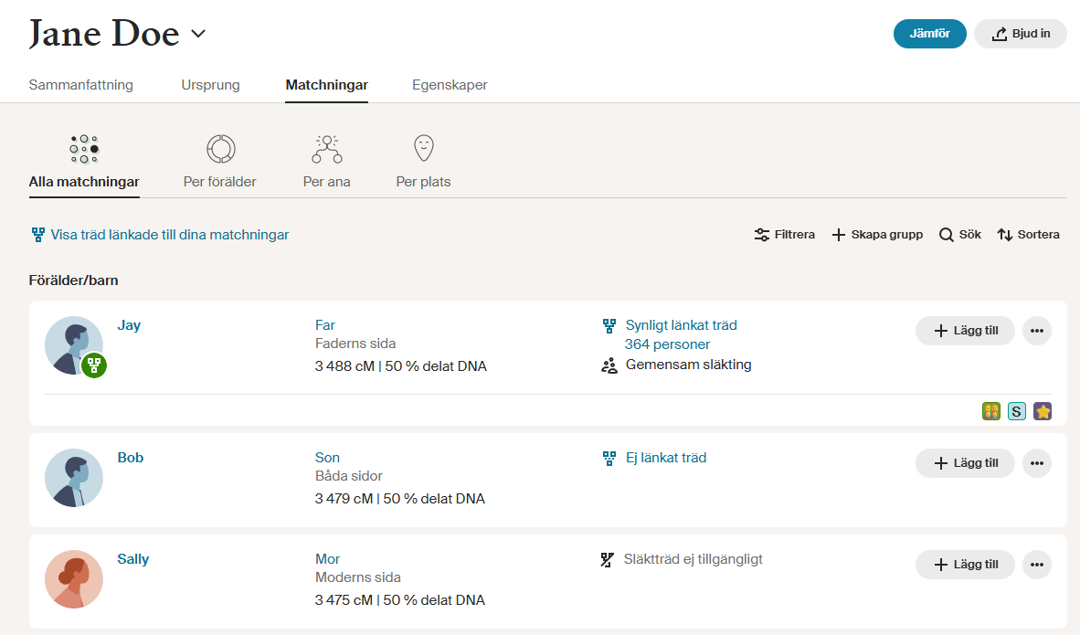 DNA-matchningar