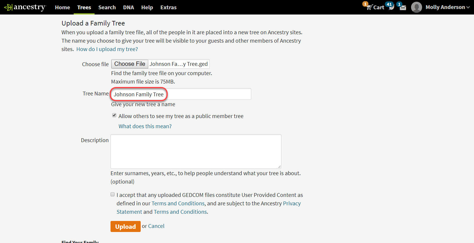 uploading and downloading trees ancestry app for windows 10