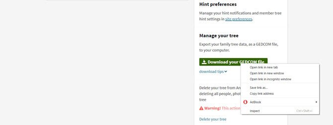 uploading and downloading trees