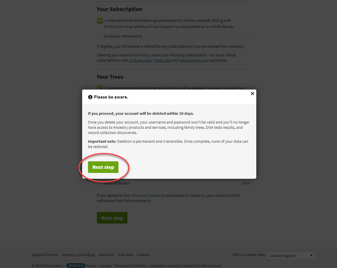 you are not authorized to access this page ancestry