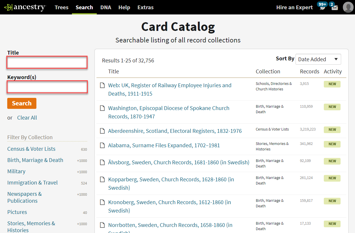Using the Card Catalog