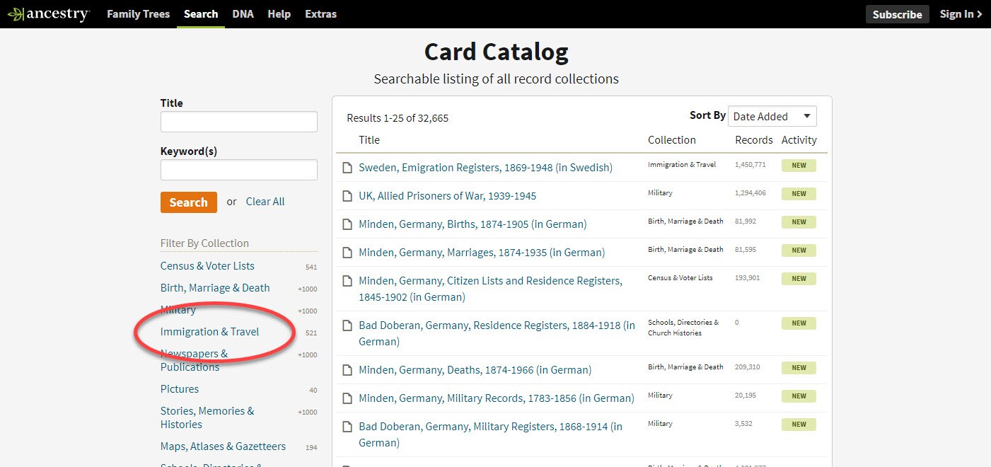 Finding Immigration Records