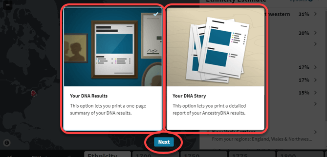 printing dna ethnicity results