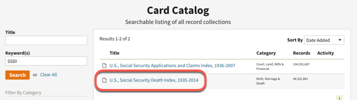 u s social security death index