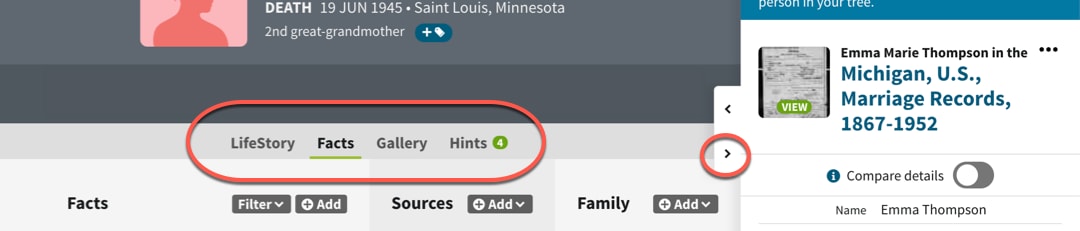 Ancestry Hints®