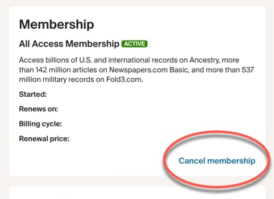 Cancel membership