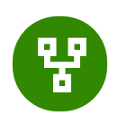 Tree symbol in a solid green circle