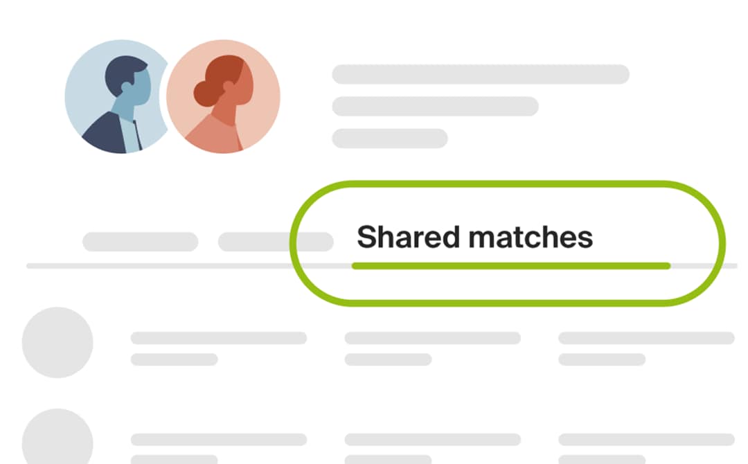 the shared matches tab on the match compare page